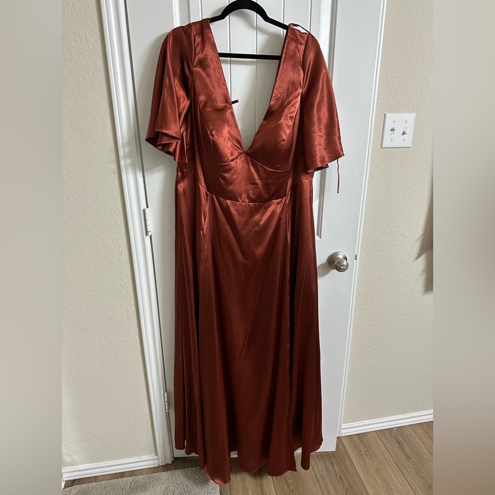David’s Bridal cinnamon bridesmaid dress